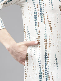 See Designs Abstract printed Mandarin Neck Straight Kurta