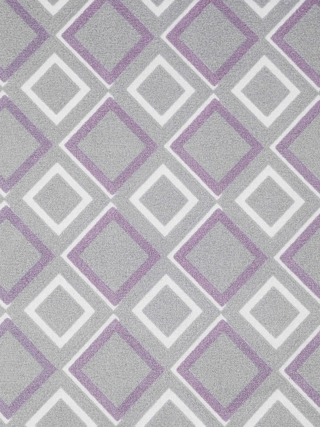 KLOTTHE Purple Geometric Patterned 300 TC Fitted King Bedsheet With 2 Pillow covers