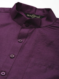 SOJANYA Mandarin Collar Cotton Linen Kurta