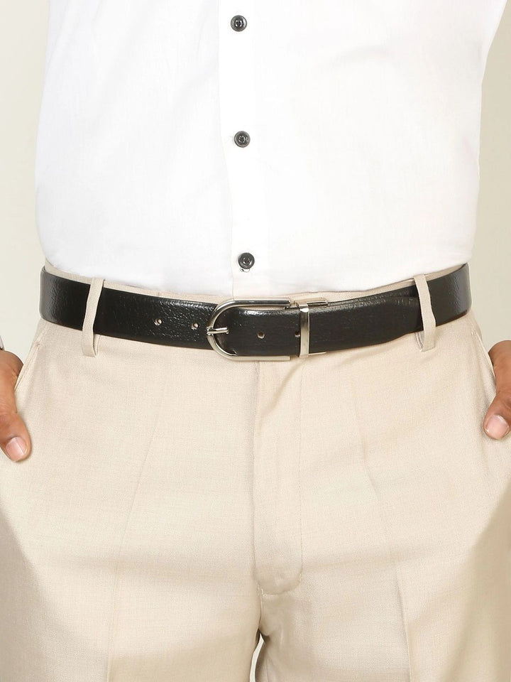 Teakwood Leathers Men Textured Leather Reversible Belt
