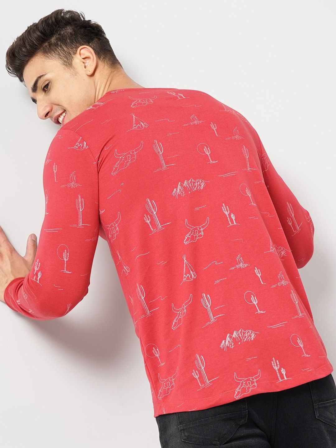 The Indian Garage Co Conversational Printed Long Sleeves Casual T-shirt