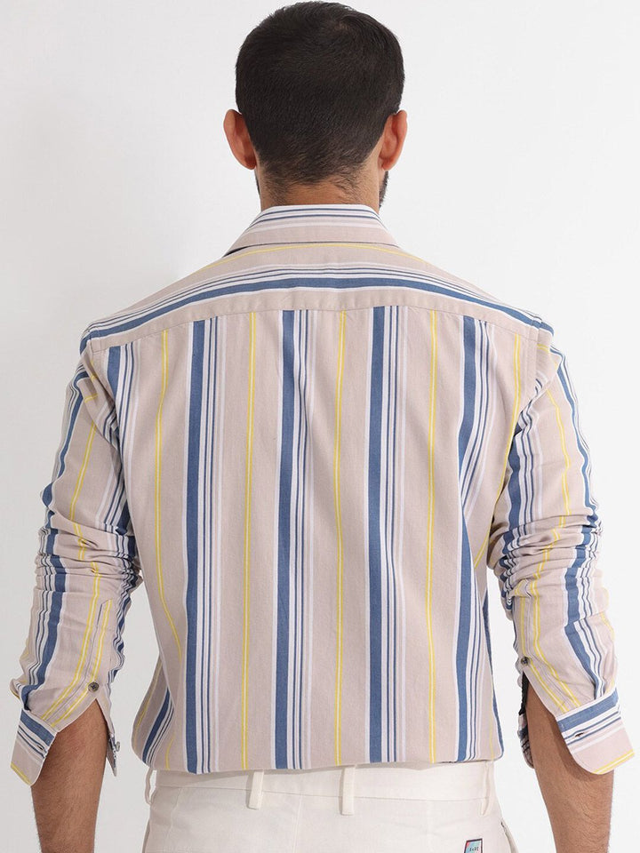 RARE RABBIT Men Purit Striped Slim Fit Classic Shirt