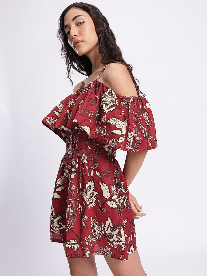 DressBerry Summery Twirl Floral Print Mini A-line Dress
