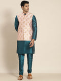 SOJANYA Men Teal Kurta with Churidar