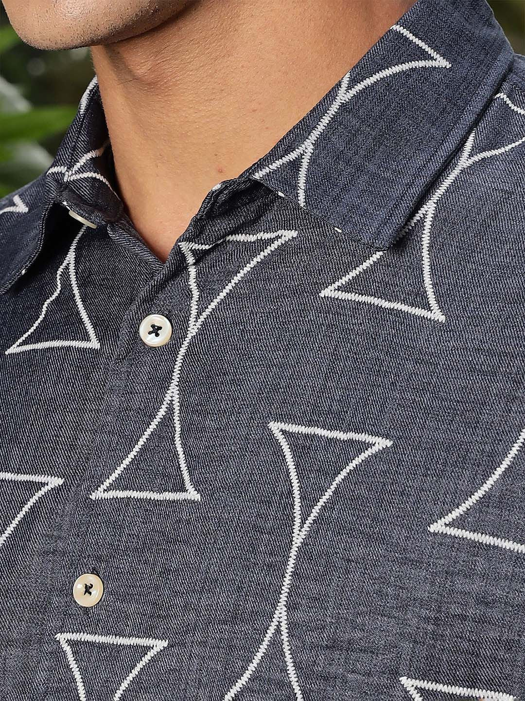 Thomas Scott Men Smart Slim Fit Opaque Printed Casual Shirt