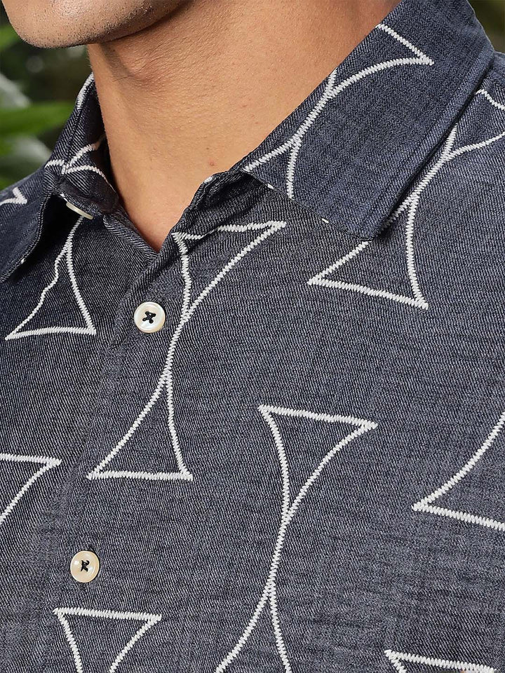 Thomas Scott Men Smart Slim Fit Opaque Printed Casual Shirt