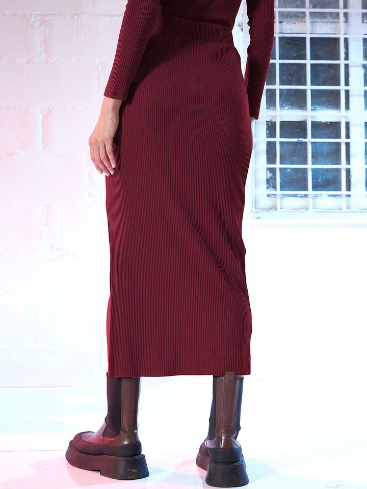 SASSAFRAS Self Design Pencil Midi Skirt