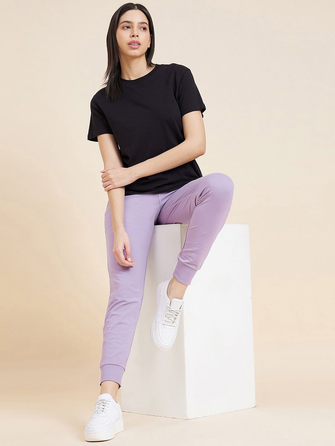 Sweet Dreams Women Lavender Mid-Rise Joggers