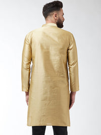 SOJANYA Men Gold-Colored Woven Design Straight Kurta