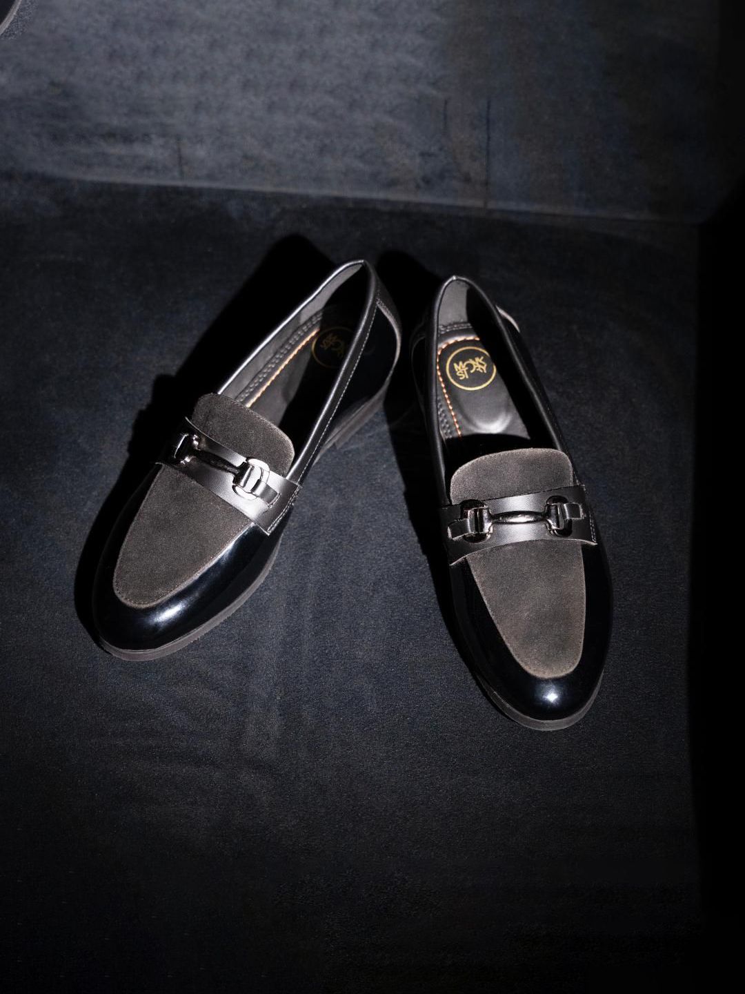 MONKSTORY Black Tux Bit Loafers