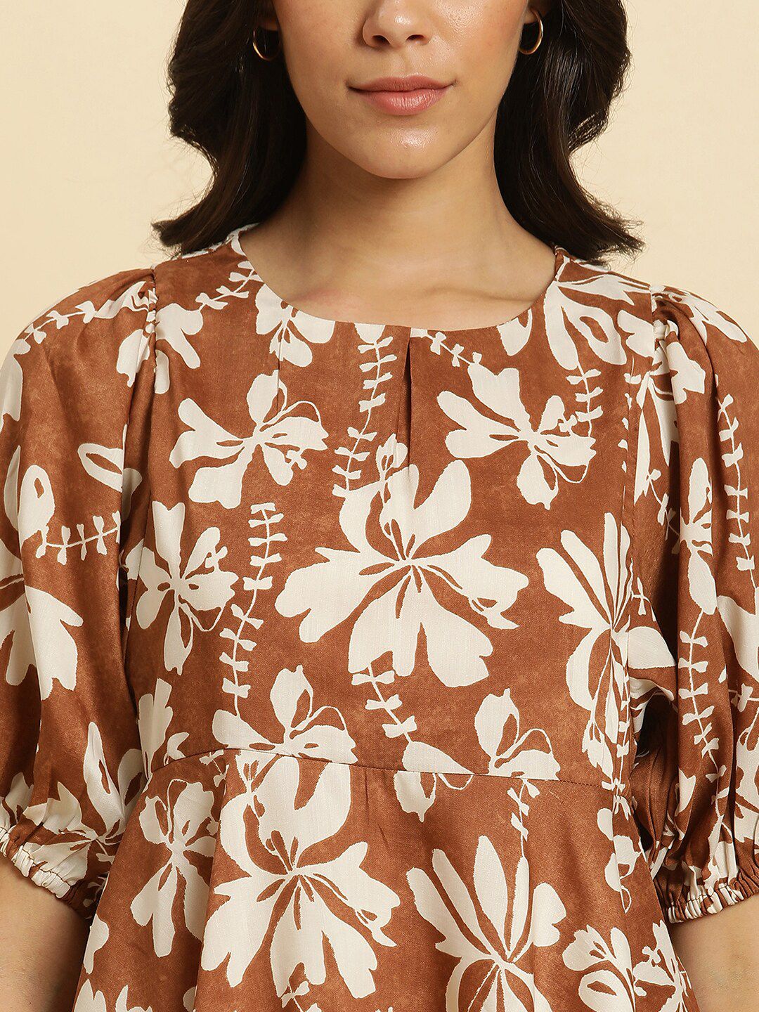 W Floral Printed A Line Top