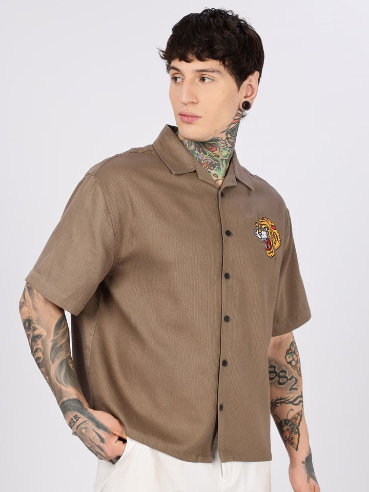 Eszett Furious Cuban Collar Cotton Shirt