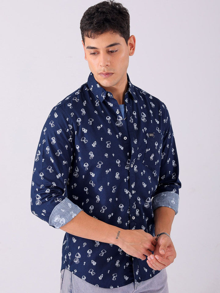 The Indian Garage Co Slim Fit Opaque Printed Pure Cotton Casual Shirt