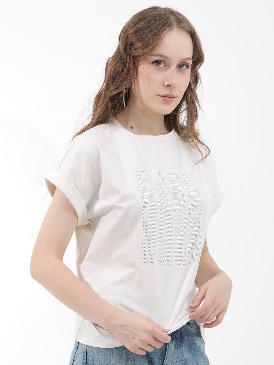 RAREISM Women Extended Sleeves Pockets T-shirt