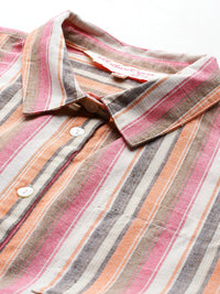 all about you Pure Cotton Striped Shirt Dress with Belt