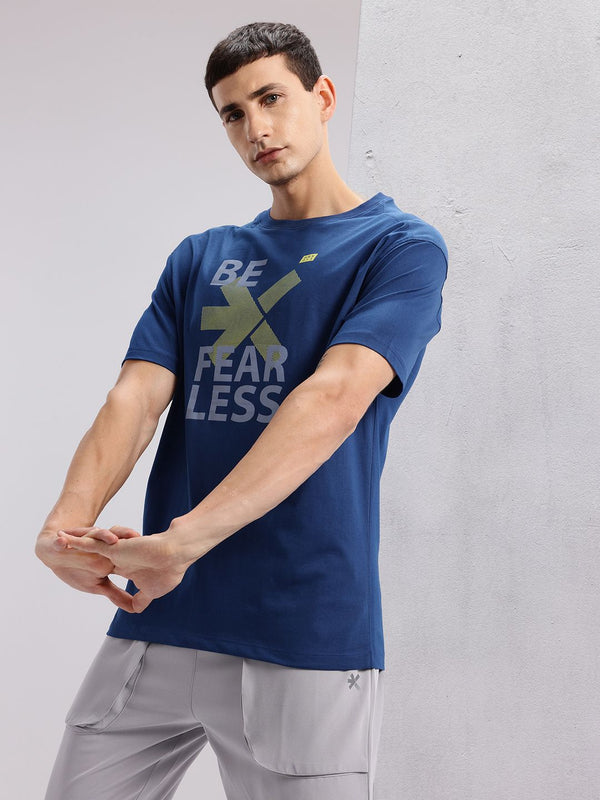 HRX by Hrithik Roshan Brand Logo Print Drop-Shoulder Sleeves Training T-shirt