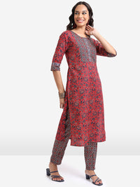 Vishudh Floral Printed Regular Kurta with Trousers & With Dupatta