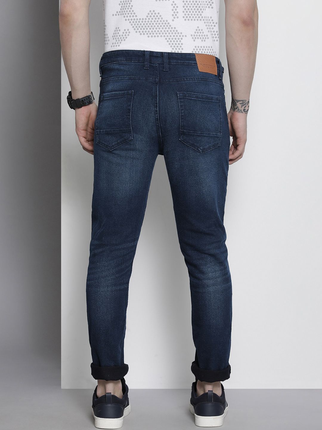 The Indian Garage Co Men Slim Fit Slash Knee Stretchable Jeans
