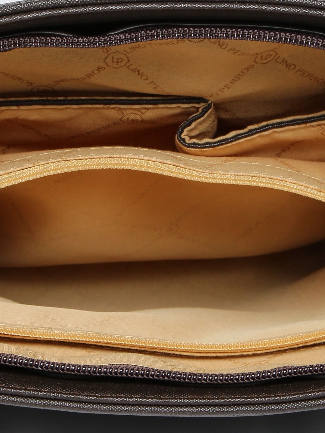 Lino Perros Coffee Brown Solid Laptop Bag