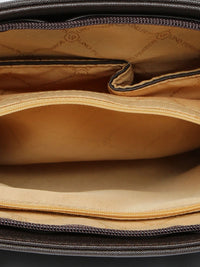Lino Perros Coffee Brown Solid Laptop Bag