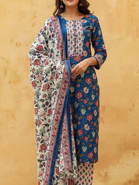 KALINI Floral Printed Gotta Patti Kurta & Trousers With Dupatta