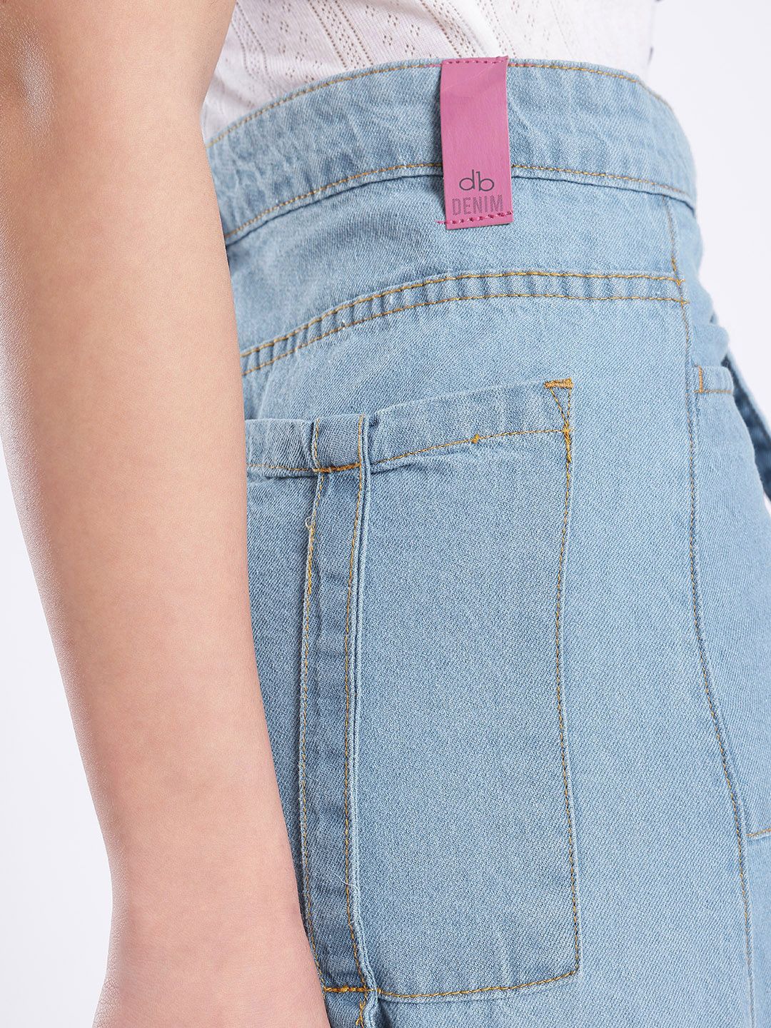DressBerry Women Cool Edge Cargo Denim Maxi Skirt
