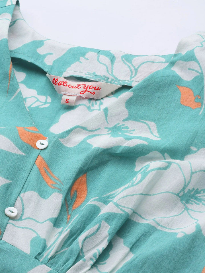 all about you Floral Printed Pure Cotton A-Line Dress