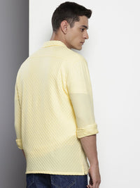 The Indian Garage Co Textured Drop-Shoulder Sleeves Relaxed Fit Casual Shirt