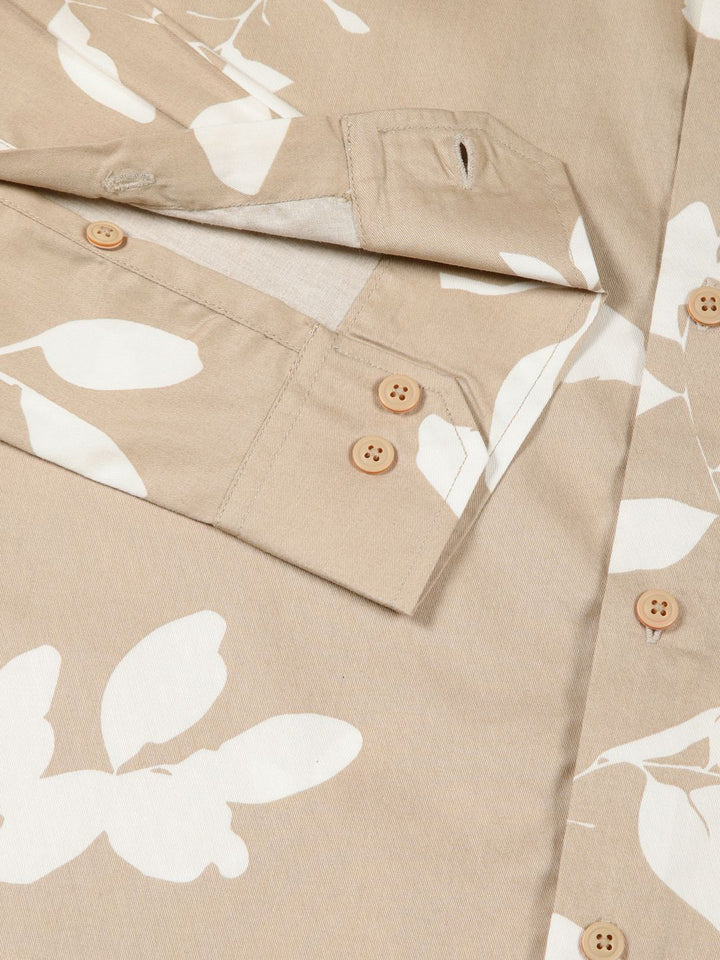 Thomas Scott Premium Slim Fit Floral Printed Full Sleeves Cotton Shirt