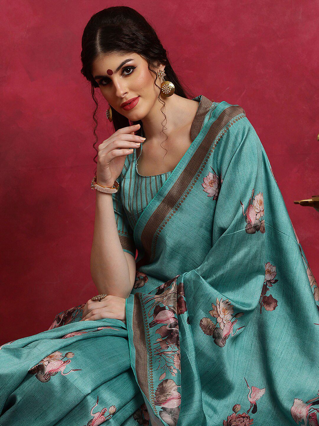 Saree mall Floral Printed Bagh Sarees