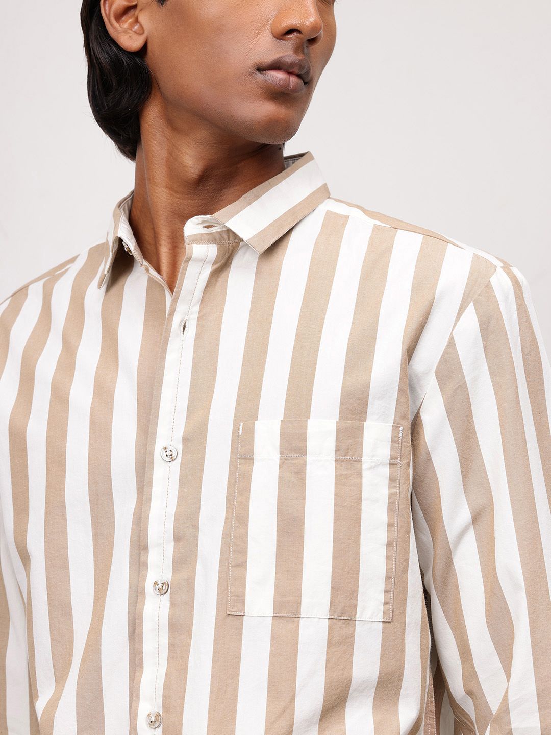 ether Men Classic Pure Cotton Striped Shirt