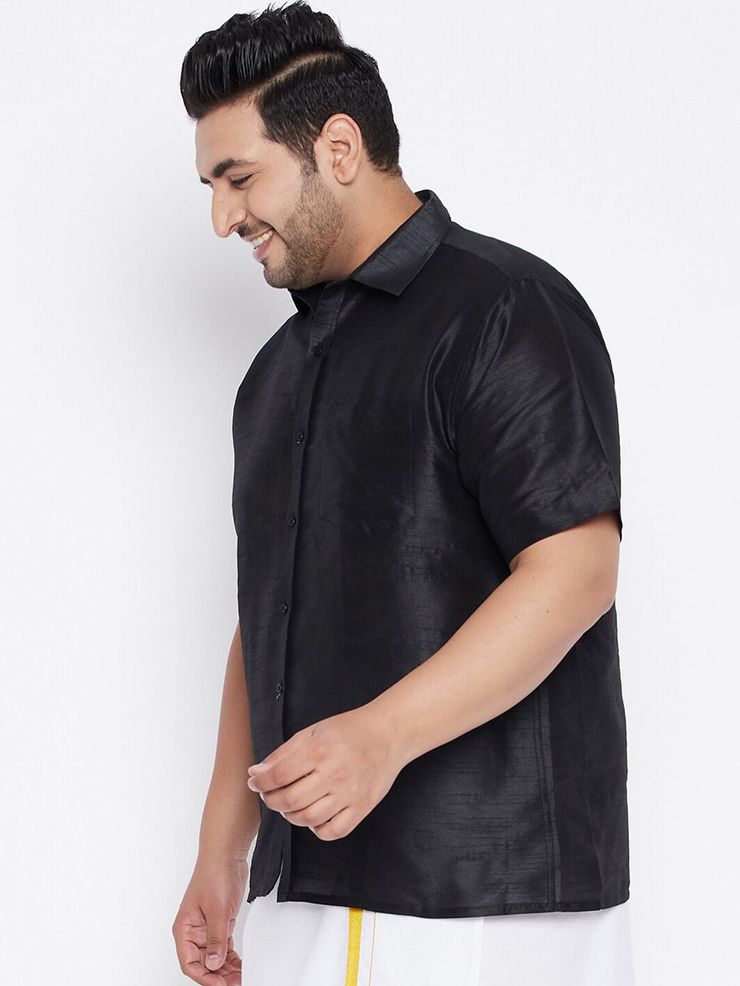 VASTRAMAY Men Black Premium Casual Shirt
