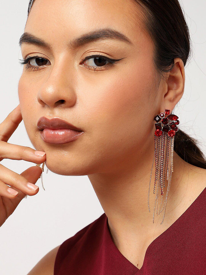 Anting-anting Dangler Plated & Merah Long Sohi