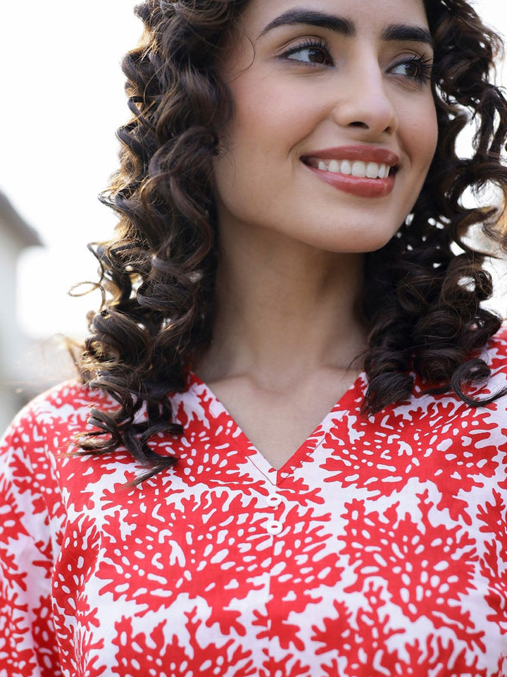 SANSKRUTIHOMES Printed Pure Cotton Night suit