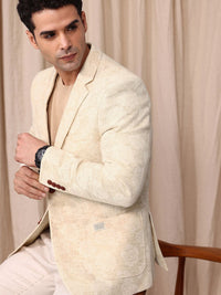 Mr Bowerbird Floral Self Design Notched Lapel Casual Blazer