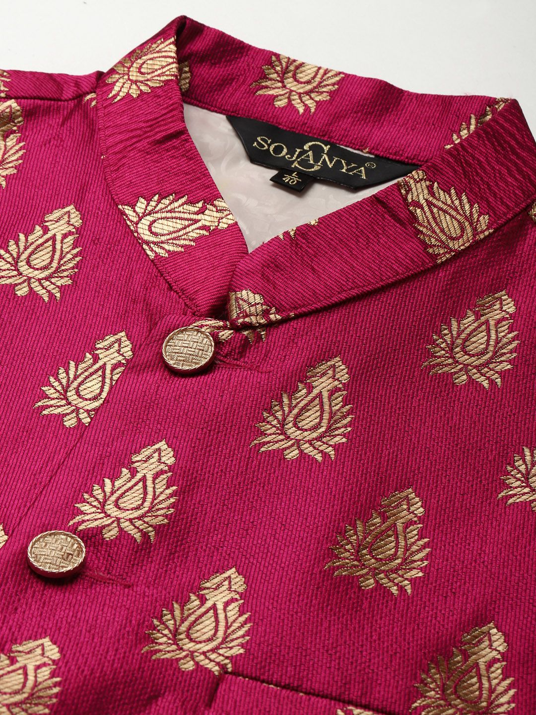 SOJANYA Men Kurta with Churidar & Woven Design Nehru Jacket