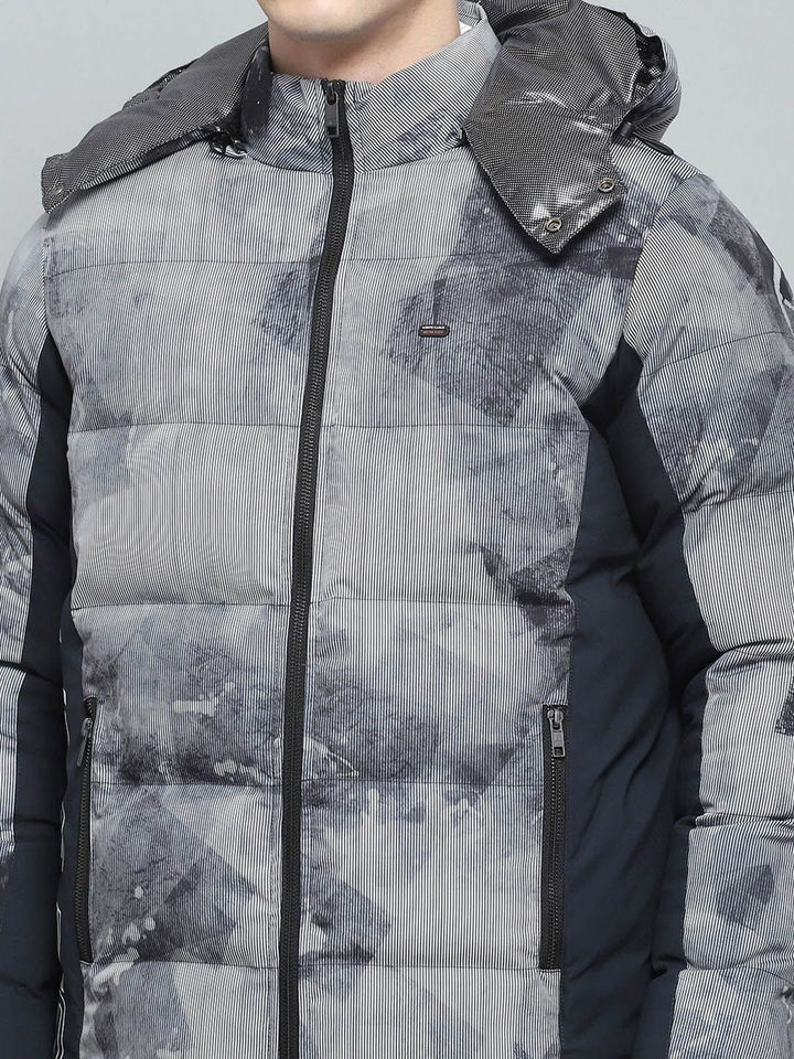 Monte Carlo Men Hooded Colourblocked Casual Lightweight Puffer Jacket