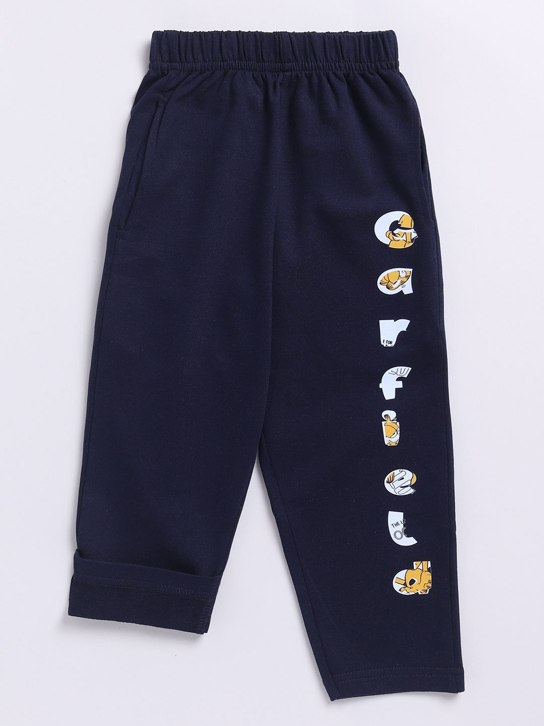 Happy Faces Boys Garfield Printed Pure Cotton T-shirt with Trousers