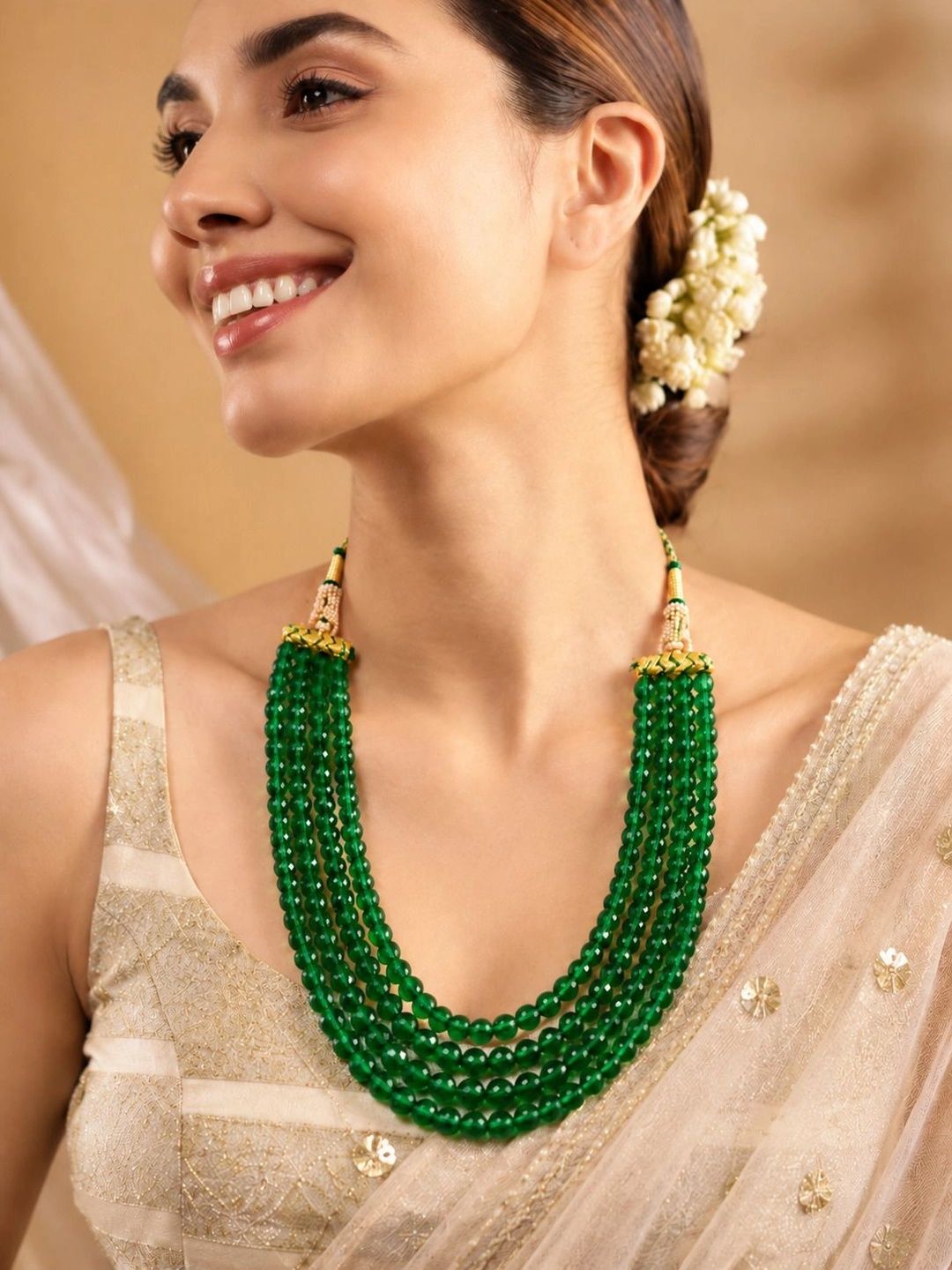Kalung Manik Tiruan Bersalut Emas PANASH