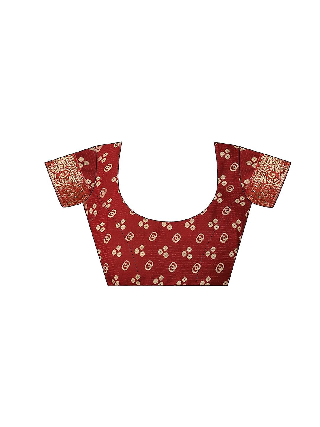 KALINI Bandhani Print Zari Pure Georgette Bandhani Saree