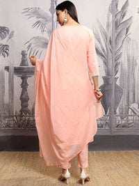 Vishudh Women Embroidered Thread Work Pure Cotton Kurta with Trousers & With Dupatta