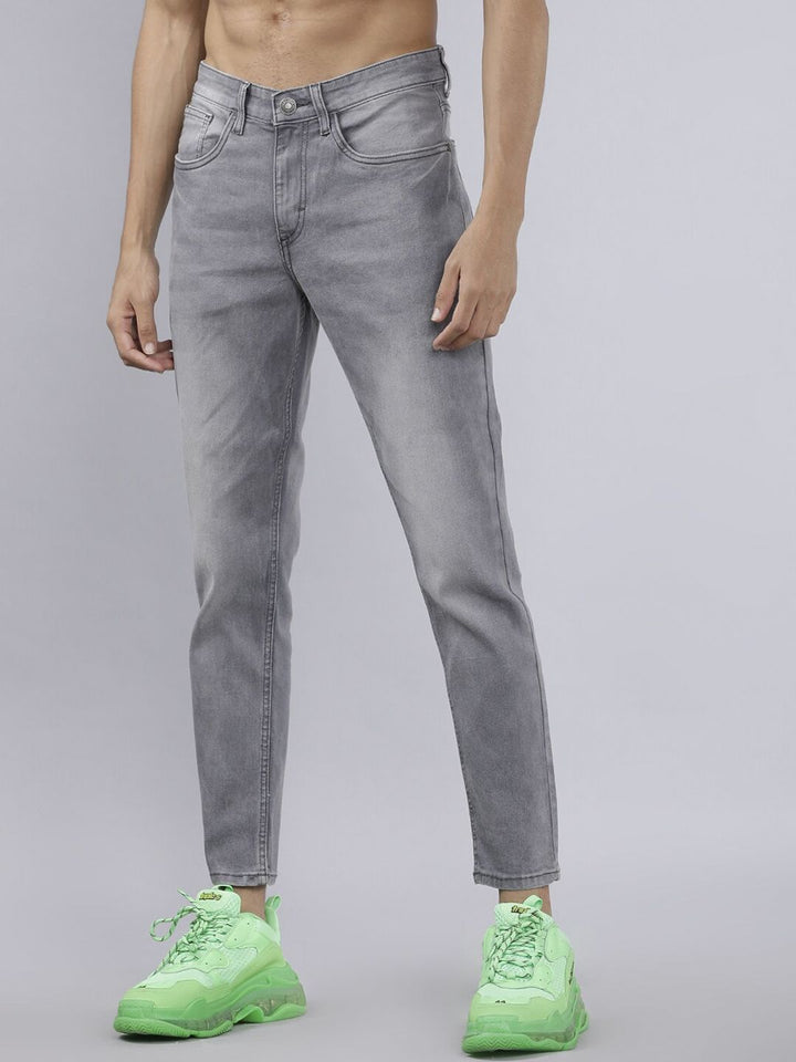Highlander Men Grey Tapered Fit Mid-Rise Clean Look Jeans Regingable