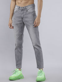 Highlander Men Grey Tapered Fit Mid-Rise Clean Look Jeans Regingable