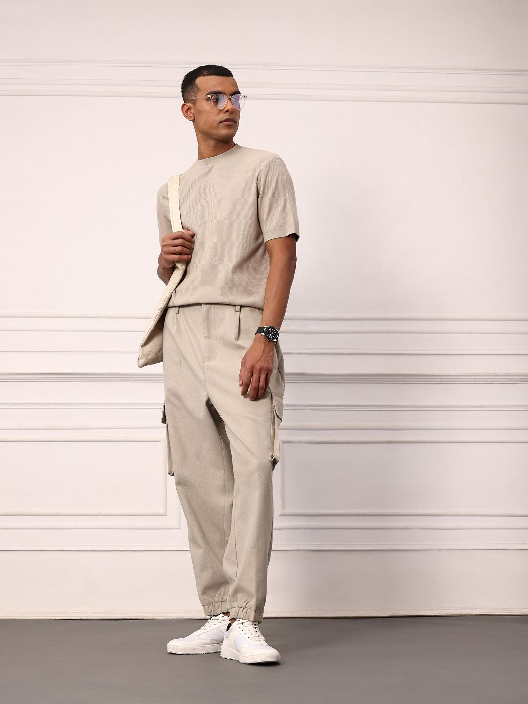 Mr Bowerbird Men Oversized Fit Pleated Cargos