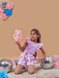 pspeaches Girls Striped Top With Shorts