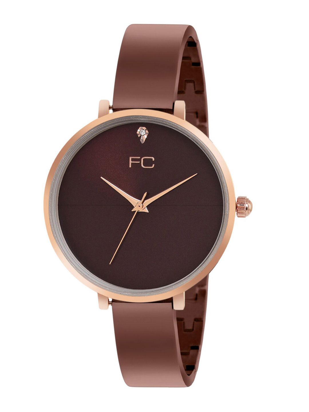 Sambungan Perancis Wanita Dial & Tali Keluli Tahan Karat Analog Watch FCN00076D