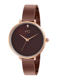 Sambungan Perancis Wanita Dial & Tali Keluli Tahan Karat Analog Watch FCN00076D