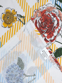 BOMBAY DYEING Allure Orange Floral Cotton 144 TC Fitted Bedsheet Set-1.52m X1.98 m X 30 cm