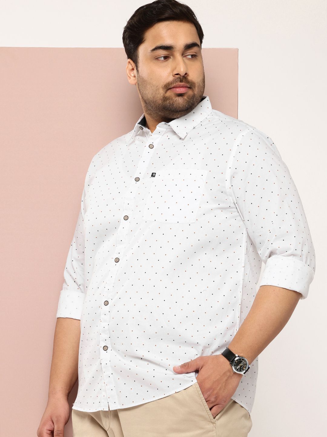 Thomas Scott Plus Size Premium Printed Pure Cotton Casual Shirt