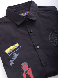 The Indian Garage Co Slim Fit Graphic Printed Spread Collar Pure Cotton Shirt